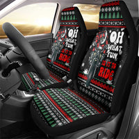 Santa And Motor Christmas Car Seat Cover Xmas Holiday Patterns - Wonder Print Shop