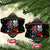 Santa And Motor Christmas Ceramic Ornament Xmas Holiday Patterns - Wonder Print Shop