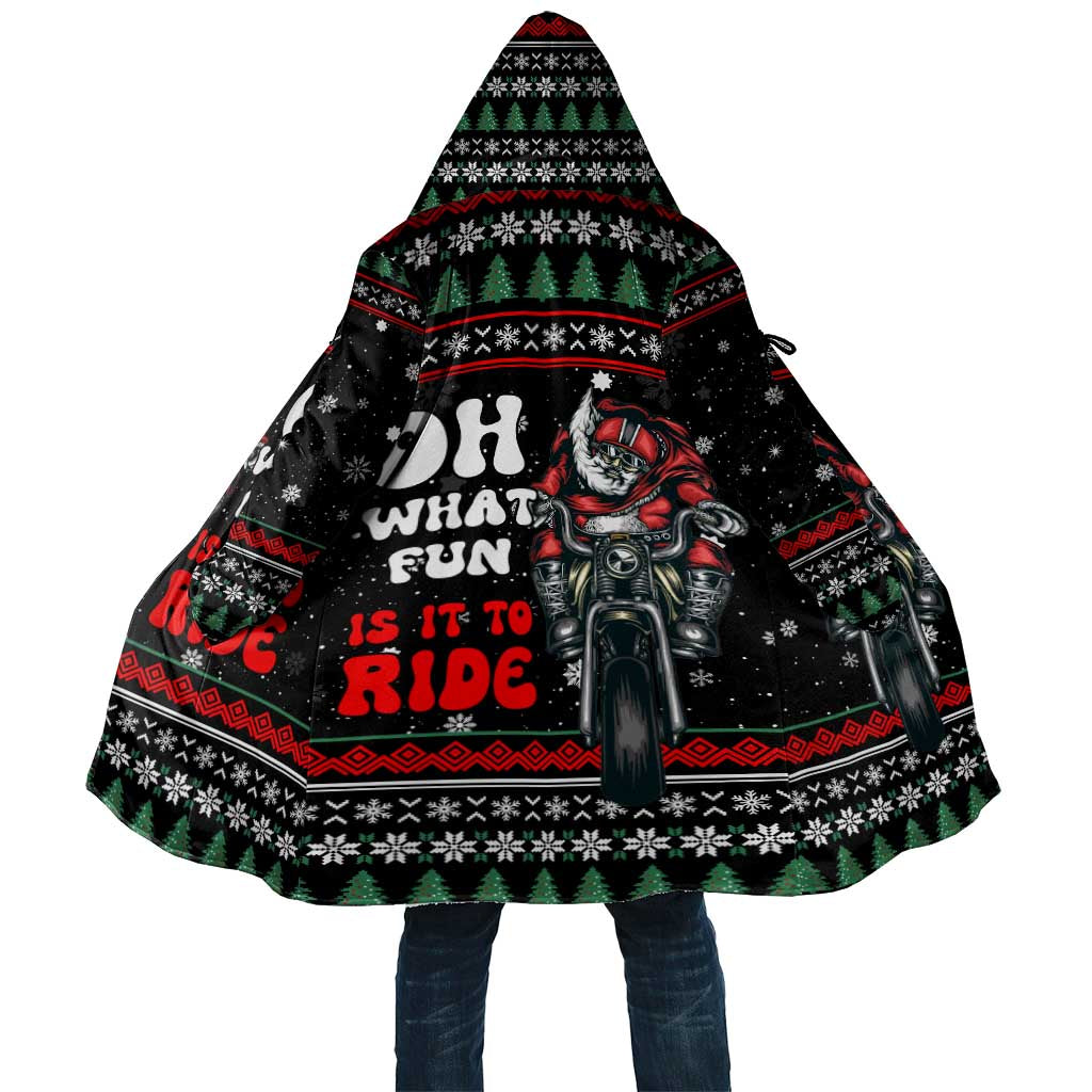 Santa And Motor Christmas Cloak Xmas Holiday Patterns - Wonder Print Shop