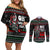 Santa And Motor Christmas Couples Matching Off Shoulder Short Dress and Long Sleeve Button Shirt Xmas Holiday Patterns - Wonder Print Shop