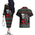 Santa And Motor Christmas Couples Matching Off The Shoulder Long Sleeve Dress and Hawaiian Shirt Xmas Holiday Patterns - Wonder Print Shop