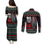 Santa And Motor Christmas Couples Matching Puletasi and Long Sleeve Button Shirt Xmas Holiday Patterns - Wonder Print Shop