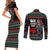 Santa And Motor Christmas Couples Matching Short Sleeve Bodycon Dress and Long Sleeve Button Shirt Xmas Holiday Patterns - Wonder Print Shop