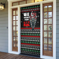 Santa And Motor Christmas Door Cover Xmas Holiday Patterns - Wonder Print Shop