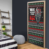Santa And Motor Christmas Door Cover Xmas Holiday Patterns - Wonder Print Shop
