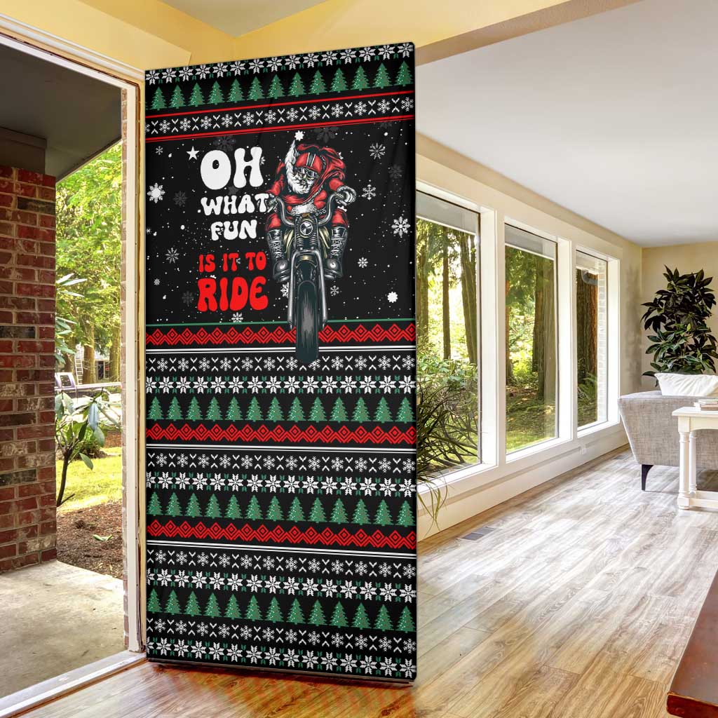 Santa And Motor Christmas Door Cover Xmas Holiday Patterns - Wonder Print Shop