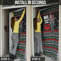 Santa And Motor Christmas Door Cover Xmas Holiday Patterns - Wonder Print Shop
