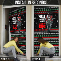 Santa And Motor Christmas Door Cover Xmas Holiday Patterns - Wonder Print Shop