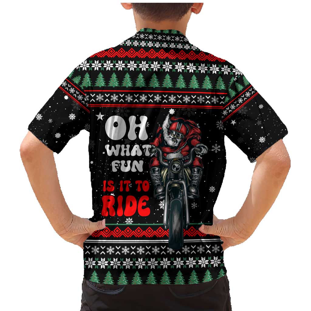 Santa And Motor Christmas Family Matching Mermaid Dress and Hawaiian Shirt Xmas Holiday Patterns - Wonder Print Shop