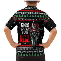 Santa And Motor Christmas Family Matching Mermaid Dress and Hawaiian Shirt Xmas Holiday Patterns - Wonder Print Shop