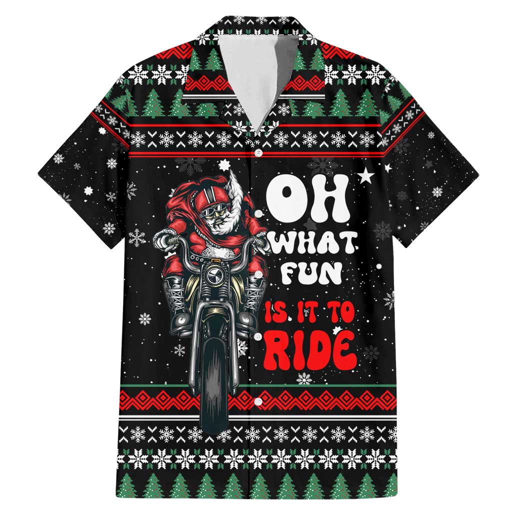 Santa And Motor Christmas Family Matching Mermaid Dress and Hawaiian Shirt Xmas Holiday Patterns - Wonder Print Shop