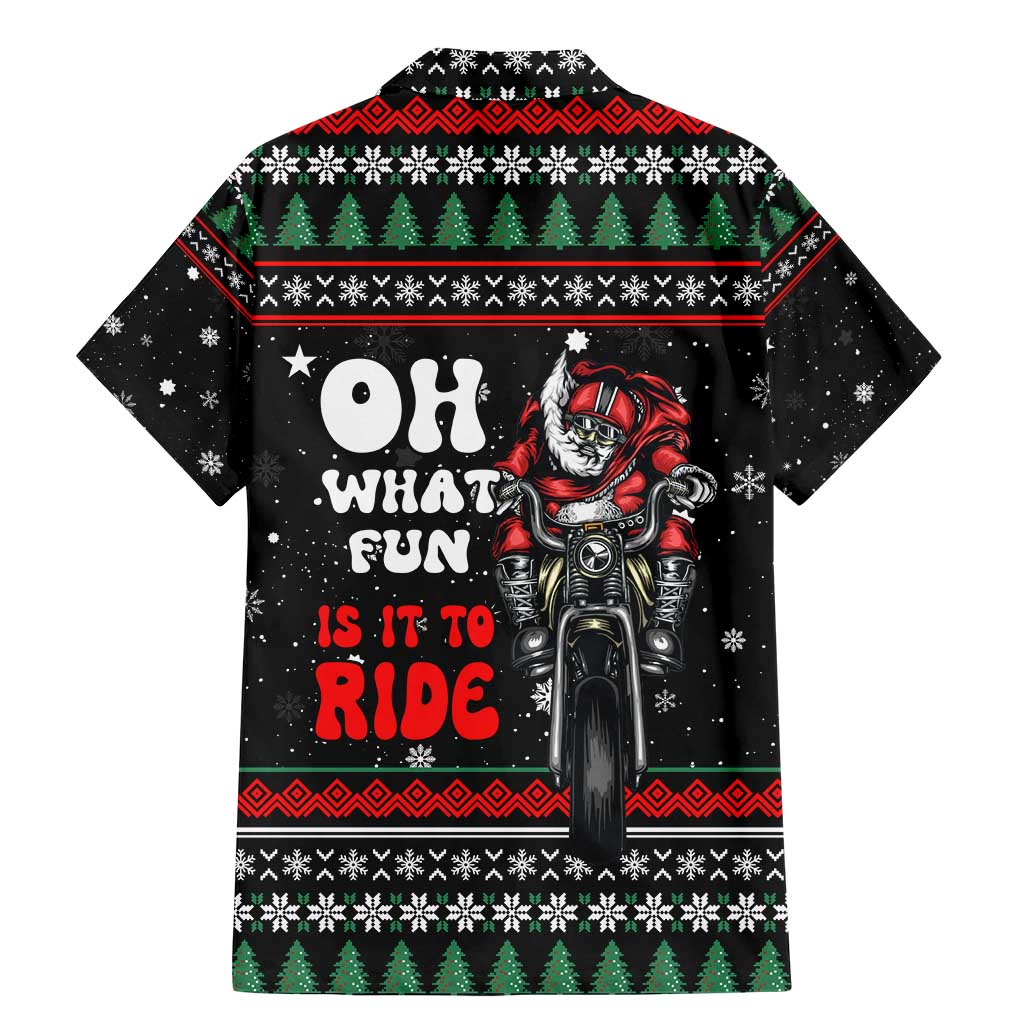 Santa And Motor Christmas Family Matching Mermaid Dress and Hawaiian Shirt Xmas Holiday Patterns - Wonder Print Shop