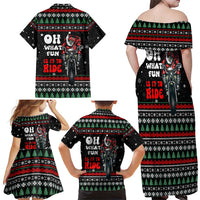 Santa And Motor Christmas Family Matching Off Shoulder Maxi Dress and Hawaiian Shirt Xmas Holiday Patterns - Wonder Print Shop