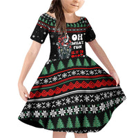 Santa And Motor Christmas Family Matching Off Shoulder Short Dress and Hawaiian Shirt Xmas Holiday Patterns - Wonder Print Shop