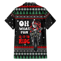 Santa And Motor Christmas Family Matching Off Shoulder Short Dress and Hawaiian Shirt Xmas Holiday Patterns - Wonder Print Shop