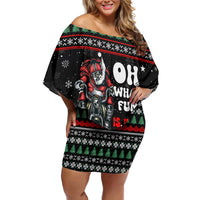 Santa And Motor Christmas Family Matching Off Shoulder Short Dress and Hawaiian Shirt Xmas Holiday Patterns - Wonder Print Shop