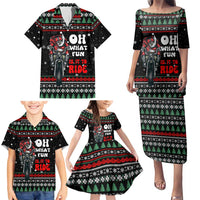 Santa And Motor Christmas Family Matching Puletasi and Hawaiian Shirt Xmas Holiday Patterns - Wonder Print Shop