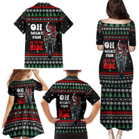 Santa And Motor Christmas Family Matching Puletasi and Hawaiian Shirt Xmas Holiday Patterns - Wonder Print Shop
