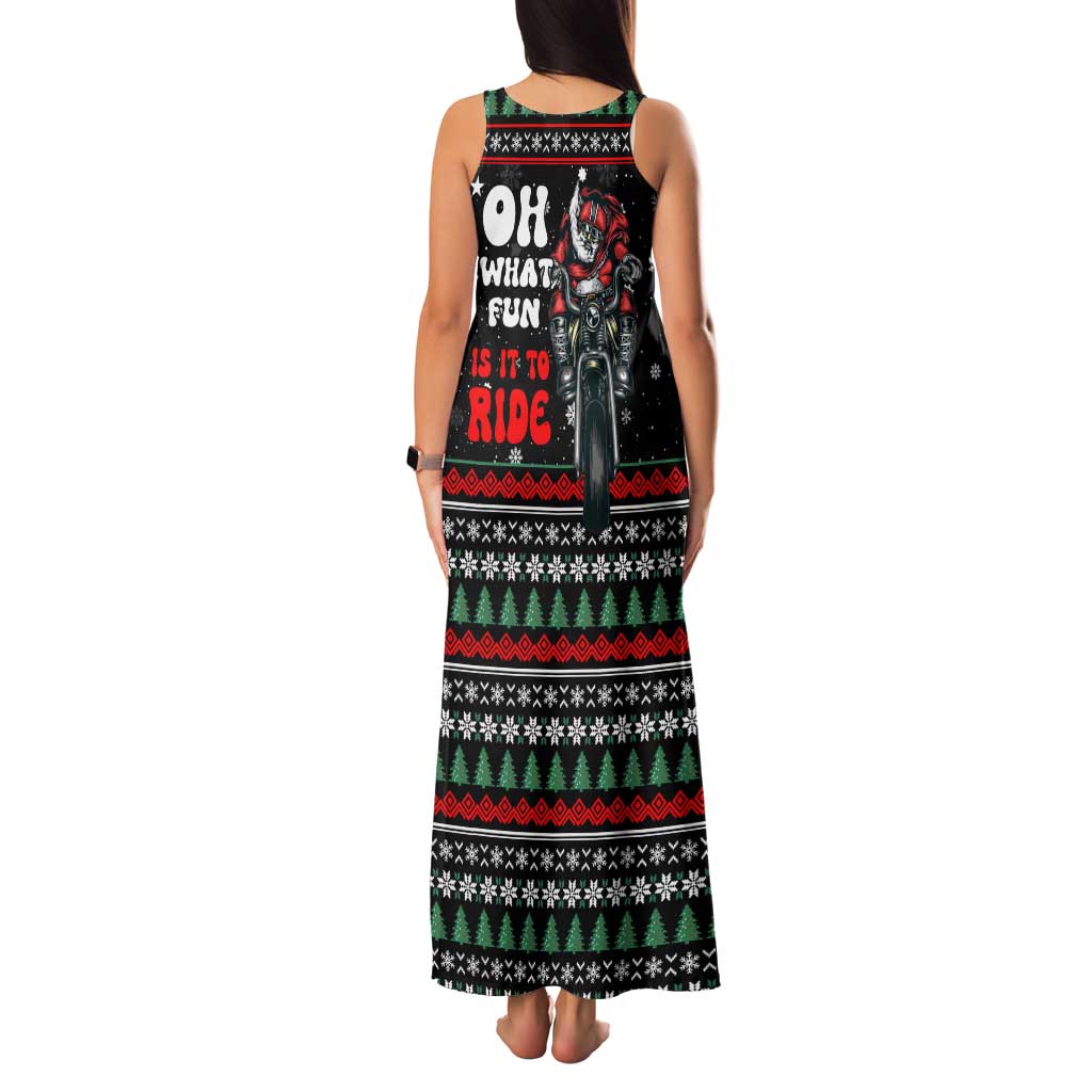 Santa And Motor Christmas Family Matching Tank Maxi Dress and Hawaiian Shirt Xmas Holiday Patterns - Wonder Print Shop