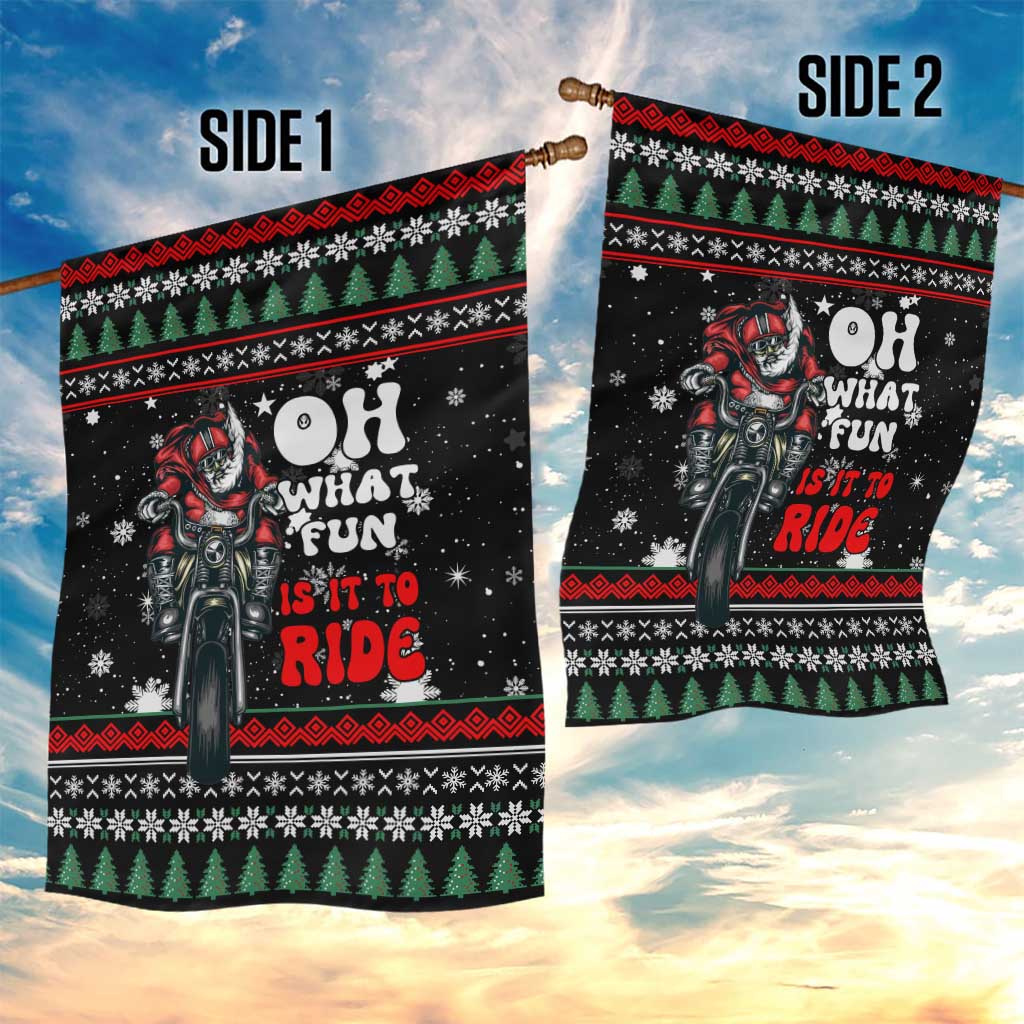 Santa And Motor Christmas Garden Flag Xmas Holiday Patterns - Wonder Print Shop