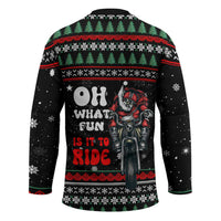 Santa And Motor Christmas Hockey Jersey Xmas Holiday Patterns - Wonder Print Shop