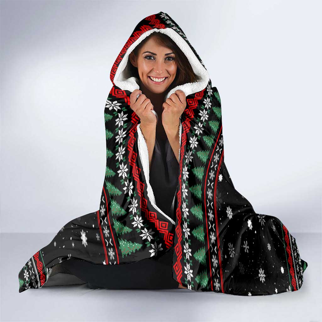 Santa And Motor Christmas Hooded Blanket Xmas Holiday Patterns - Wonder Print Shop