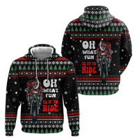 Santa And Motor Christmas Hoodie Xmas Holiday Patterns - Wonder Print Shop