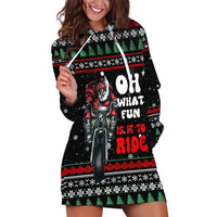 Santa And Motor Christmas Hoodie Dress Xmas Holiday Patterns - Wonder Print Shop