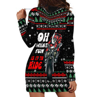 Santa And Motor Christmas Hoodie Dress Xmas Holiday Patterns - Wonder Print Shop