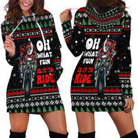 Santa And Motor Christmas Hoodie Dress Xmas Holiday Patterns - Wonder Print Shop