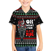 Santa And Motor Christmas Kid Hawaiian Shirt Xmas Holiday Patterns - Wonder Print Shop