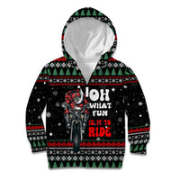 Santa And Motor Christmas Kid Hoodie Xmas Holiday Patterns - Wonder Print Shop