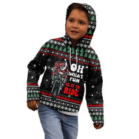 Santa And Motor Christmas Kid Hoodie Xmas Holiday Patterns - Wonder Print Shop