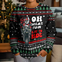 Santa And Motor Christmas Kid Ugly Christmas Sweater Xmas Holiday Patterns - Wonder Print Shop