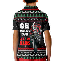 Santa And Motor Christmas Kid Polo Shirt Xmas Holiday Patterns - Wonder Print Shop
