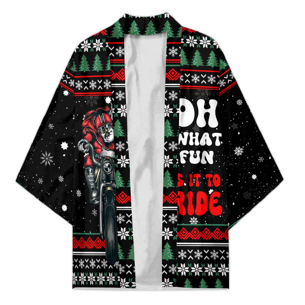 Santa And Motor Christmas Kimono Xmas Holiday Patterns - Wonder Print Shop