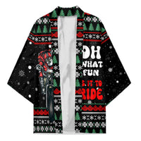Santa And Motor Christmas Kimono Xmas Holiday Patterns - Wonder Print Shop