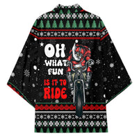 Santa And Motor Christmas Kimono Xmas Holiday Patterns - Wonder Print Shop