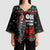 Santa And Motor Christmas Kimono Sleeve Blouse Xmas Holiday Patterns - Wonder Print Shop