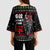 Santa And Motor Christmas Kimono Sleeve Blouse Xmas Holiday Patterns - Wonder Print Shop