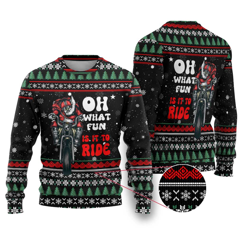 Santa And Motor Christmas Ugly Christmas Sweater Xmas Holiday Patterns - Wonder Print Shop