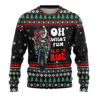 Santa And Motor Christmas Ugly Christmas Sweater Xmas Holiday Patterns - Wonder Print Shop