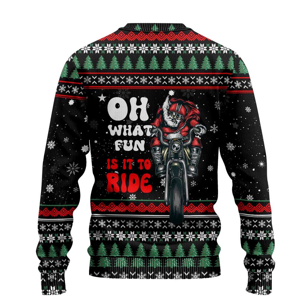 Santa And Motor Christmas Ugly Christmas Sweater Xmas Holiday Patterns - Wonder Print Shop