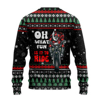 Santa And Motor Christmas Ugly Christmas Sweater Xmas Holiday Patterns - Wonder Print Shop