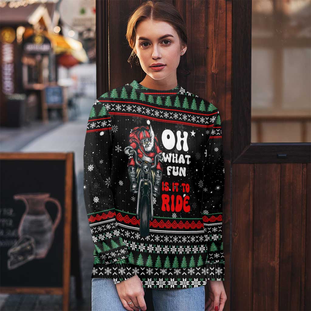 Santa And Motor Christmas Ugly Christmas Sweater Xmas Holiday Patterns - Wonder Print Shop