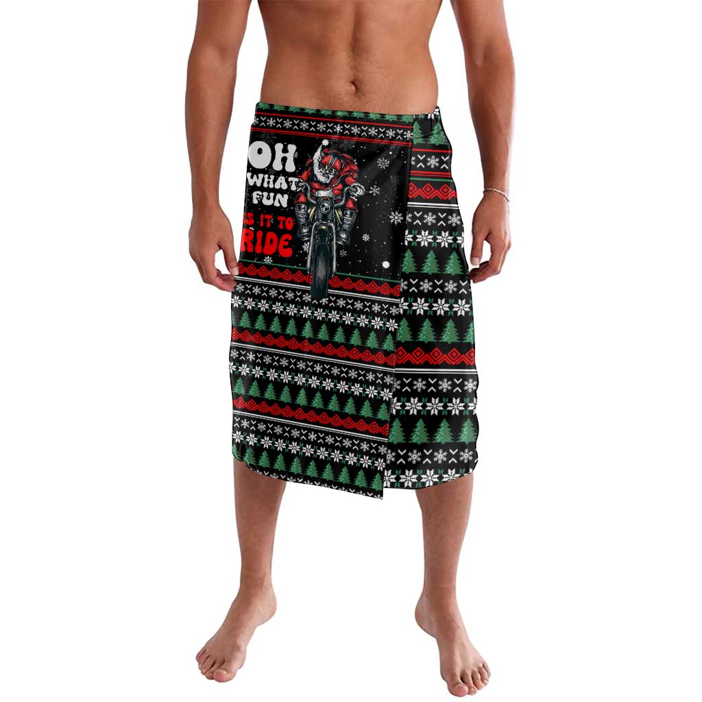 Santa And Motor Christmas Lavalava Xmas Holiday Patterns - Wonder Print Shop