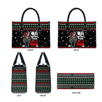 Santa And Motor Christmas Leather Bag Xmas Holiday Patterns - Wonder Print Shop