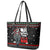 Santa And Motor Christmas Leather Tote Bag Xmas Holiday Patterns - Wonder Print Shop