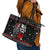 Santa And Motor Christmas Leather Tote Bag Xmas Holiday Patterns - Wonder Print Shop
