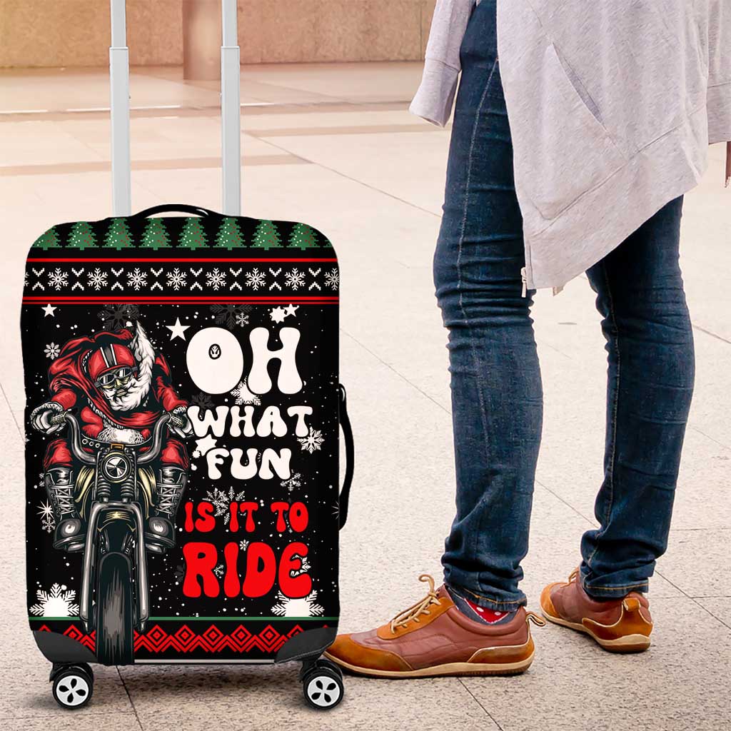 Santa And Motor Christmas Luggage Cover Xmas Holiday Patterns - Wonder Print Shop